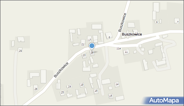 Buszkowice, Buszkowice, 18, mapa Buszkowice