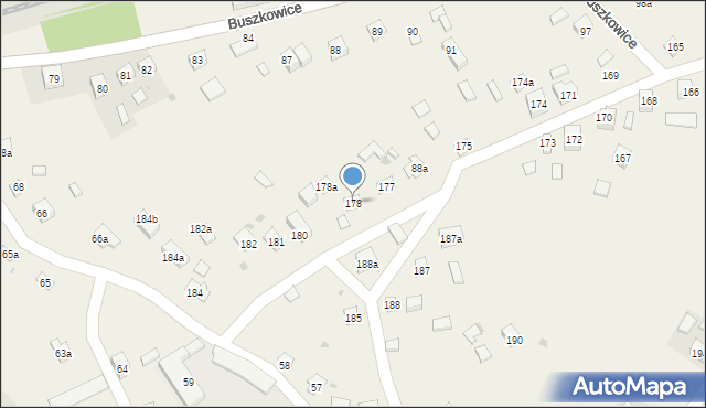 Buszkowice, Buszkowice, 178, mapa Buszkowice