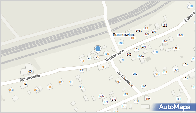 Buszkowice, Buszkowice, 95a, mapa Buszkowice