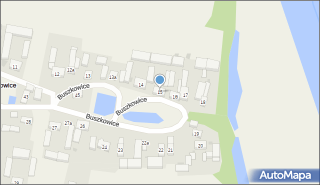 Buszkowice, Buszkowice, 15, mapa Buszkowice