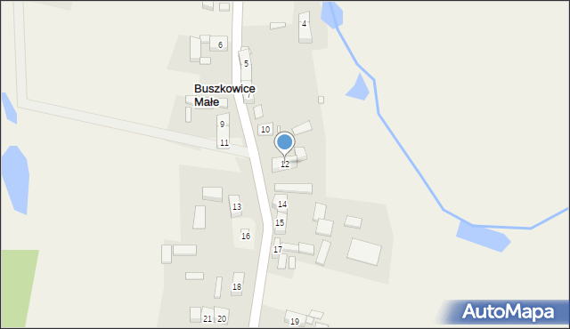 Buszkowice Małe, Buszkowice Małe, 12, mapa Buszkowice Małe