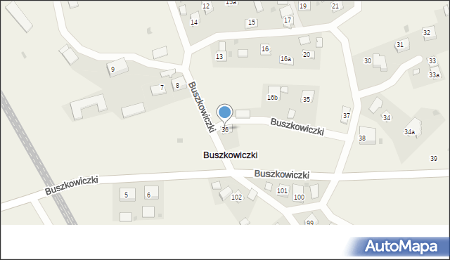 Buszkowiczki, Buszkowiczki, 36, mapa Buszkowiczki