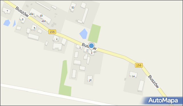 Buszów, Buszów, 1, mapa Buszów