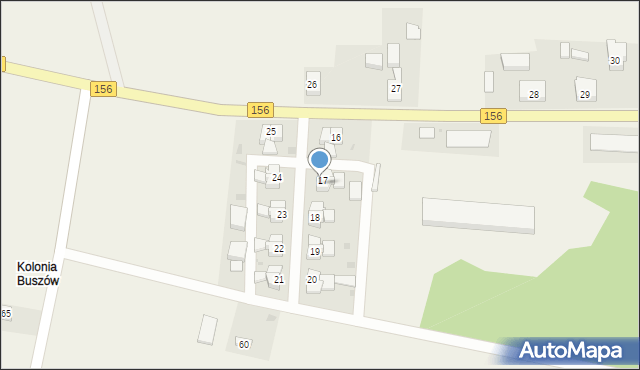 Buszów, Buszów, 17a, mapa Buszów