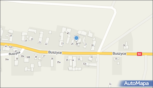 Buszyce, Buszyce, 26, mapa Buszyce