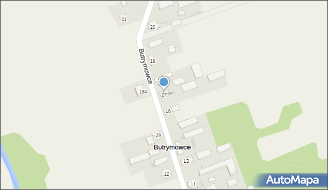 Butrymowce, Butrymowce, 17, mapa Butrymowce