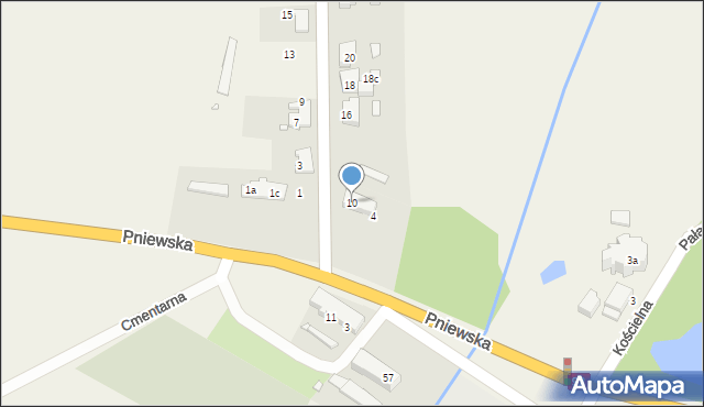 Bytyń, Bursztynowa, 10, mapa Bytyń