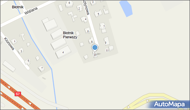 Cedry Małe, Bursztynowa, 10, mapa Cedry Małe