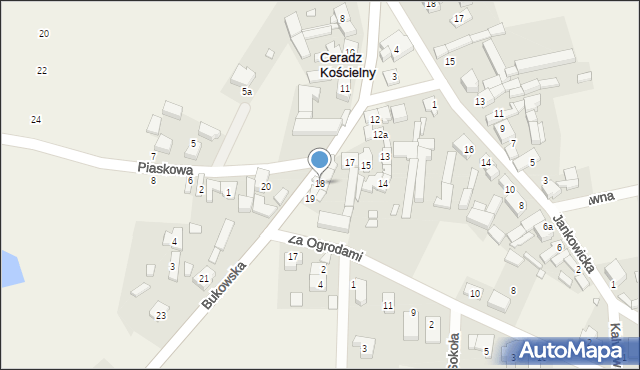 Ceradz Kościelny, Bukowska, 18, mapa Ceradz Kościelny