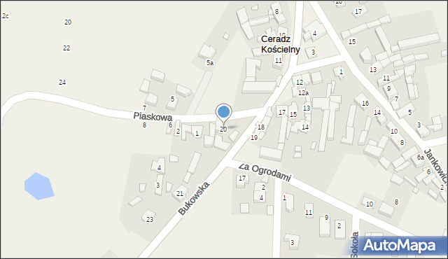 Ceradz Kościelny, Bukowska, 20, mapa Ceradz Kościelny