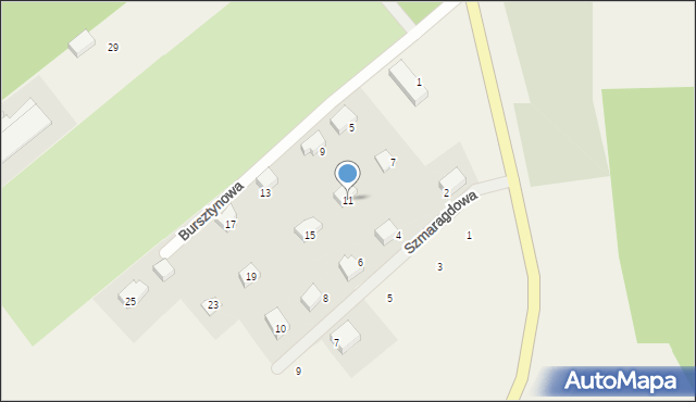 Cewice, Bursztynowa, 11, mapa Cewice