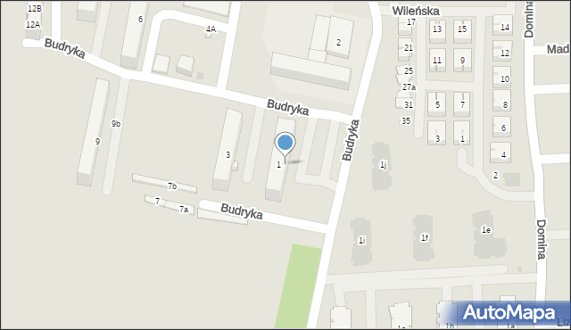 Chorzów, Budryka Witolda, 1a, mapa Chorzów