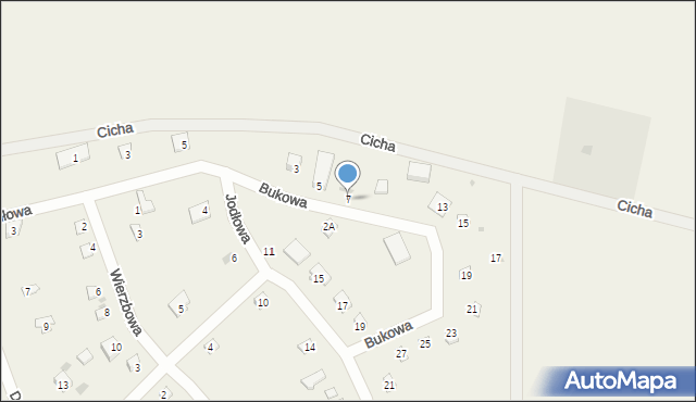 Chrzanowo, Bukowa, 7, mapa Chrzanowo