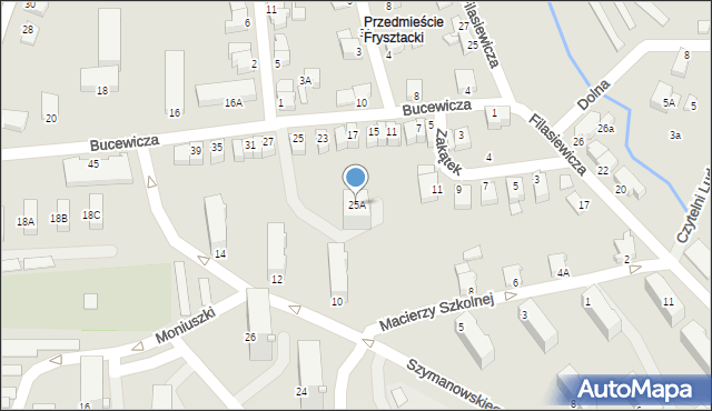Cieszyn, Bucewicza Nestora, 25A, mapa Cieszyna