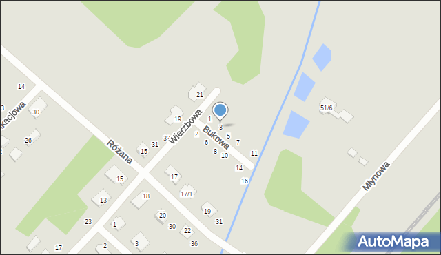 Czarna Białostocka, Bukowa, 3, mapa Czarna Białostocka