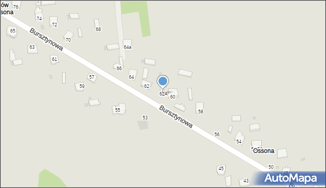 Częstochowa, Bursztynowa, 62A, mapa Częstochowy