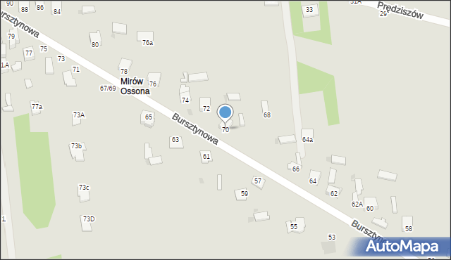 Częstochowa, Bursztynowa, 70, mapa Częstochowy