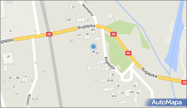 Częstochowa, Bugajska, 30, mapa Częstochowy