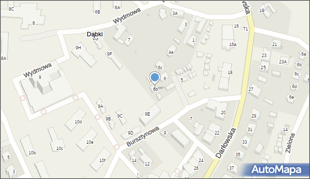 Dąbki, Bursztynowa, 6b, mapa Dąbki