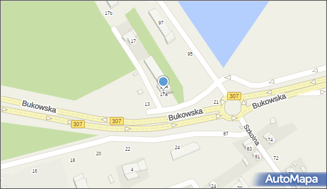 Dąbrowa, Bukowska, 17a, mapa Dąbrowa
