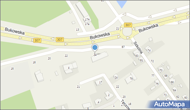 Dąbrowa, Bukowska, 24, mapa Dąbrowa