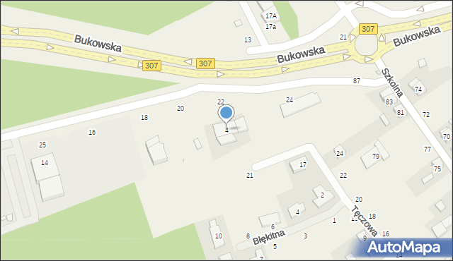 Dąbrowa, Bukowska, 4, mapa Dąbrowa