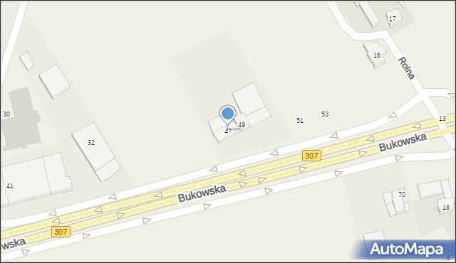 Dąbrowa, Bukowska, 47, mapa Dąbrowa