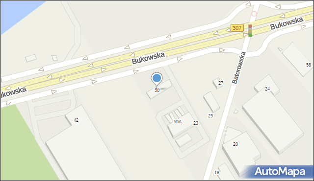 Dąbrowa, Bukowska, 50, mapa Dąbrowa