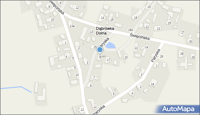 Dąbrówka Dolna, Budkowska, 6, mapa Dąbrówka Dolna