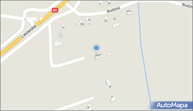 Dębica, Budzisz, 34A, mapa Dębicy