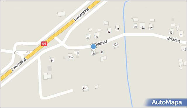 Dębica, Budzisz, 38, mapa Dębicy