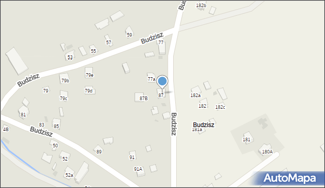 Dębica, Budzisz, 87a, mapa Dębicy