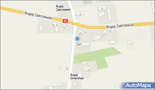 Dmenin, Bugaj Dmeniński, 10a, mapa Dmenin