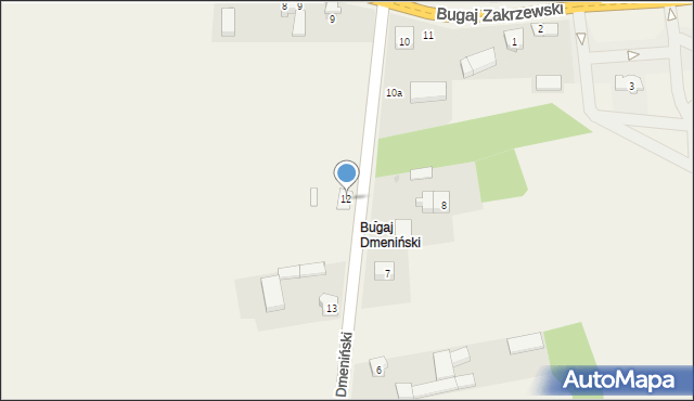 Dmenin, Bugaj Dmeniński, 12, mapa Dmenin