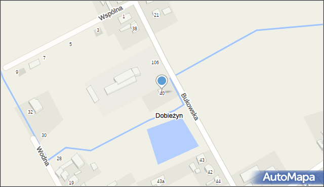 Dobieżyn, Bukowska, 40, mapa Dobieżyn