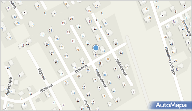 Dobrzykowice, Bukowa, 21, mapa Dobrzykowice