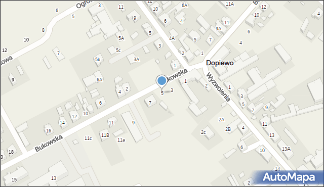 Dopiewo, Bukowska, 5, mapa Dopiewo