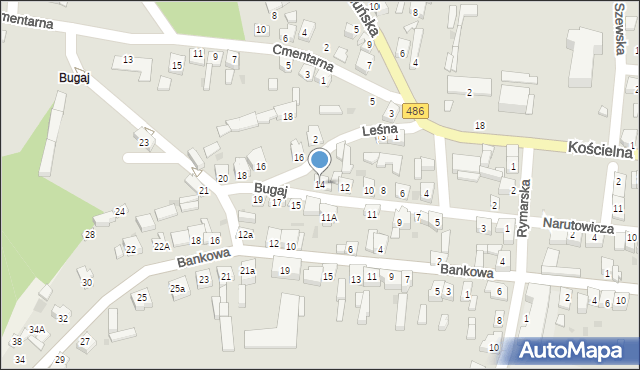 Działoszyn, Bugaj, 14, mapa Działoszyn