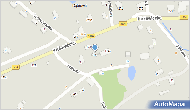 Elbląg, Bukowa, 1a, mapa Elbląga