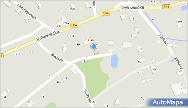 Elbląg, Bukowa, 3, mapa Elbląga