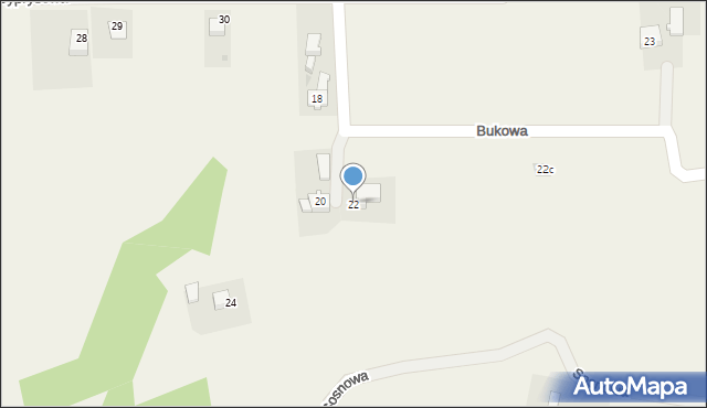 Frydrychowice, Bukowa, 22, mapa Frydrychowice