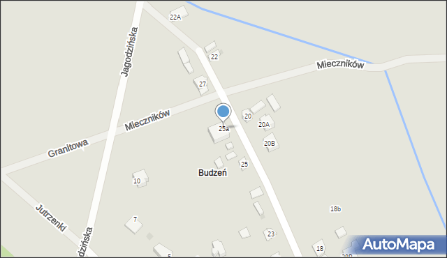 Garwolin, Budzeń, 25a, mapa Garwolin