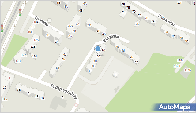 Gdańsk, Burgaska, 3C, mapa Gdańska