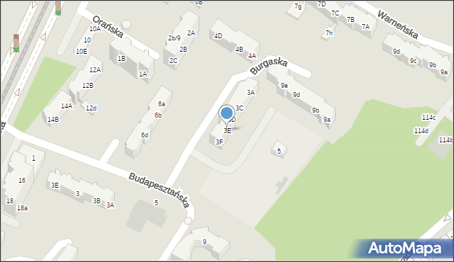 Gdańsk, Burgaska, 3E, mapa Gdańska