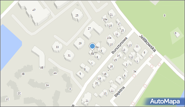 Gdańsk, Bursztynowa, 8a, mapa Gdańska