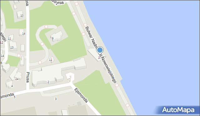 Gdynia, Bulwar Nadmorski Feliksa Nowowiejskiego, 10, mapa Gdyni