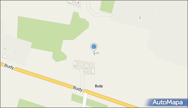 Głodno, Budy, 2, mapa Głodno