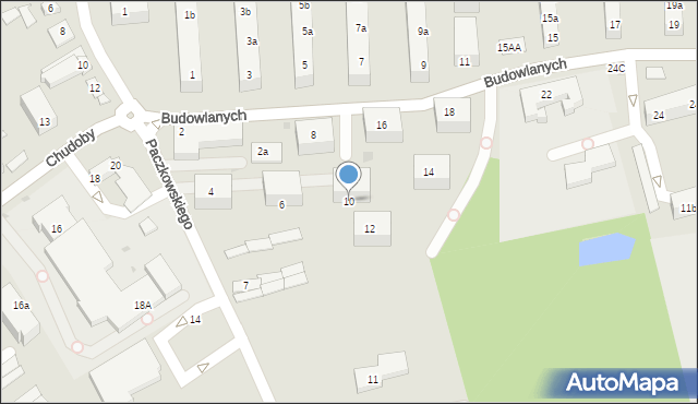 Gniezno, Budowlanych, 10, mapa Gniezna