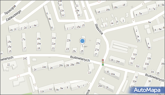 Gniezno, Budowlanych, 25a, mapa Gniezna