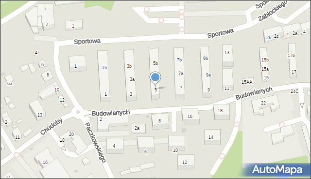 Gniezno, Budowlanych, 5, mapa Gniezna